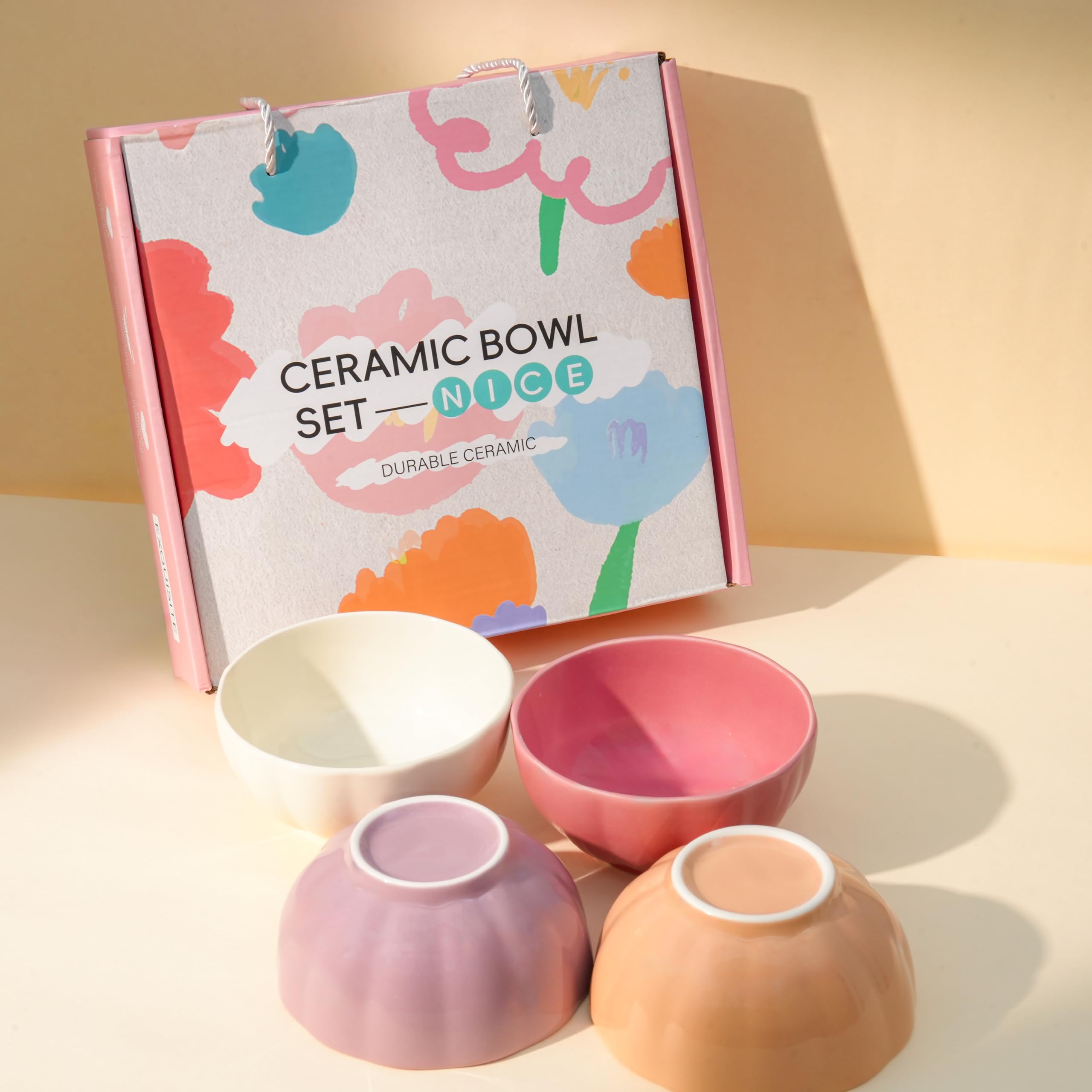 NYRWANA Leaf Bowls - Set of 4 Ceramic Plates -17