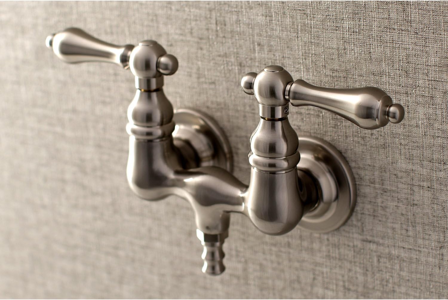 Kingston Brass AE31T8 Aqua Vintage 3-3/8 Inch Wall Mount Tub Faucet, Brushed Nickel