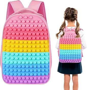 Kavkabox Cute Backpack for Teen Girls Boys School Book Bag, Large Pop Backpack Back to School Supplies Gifts for Kids 8-12