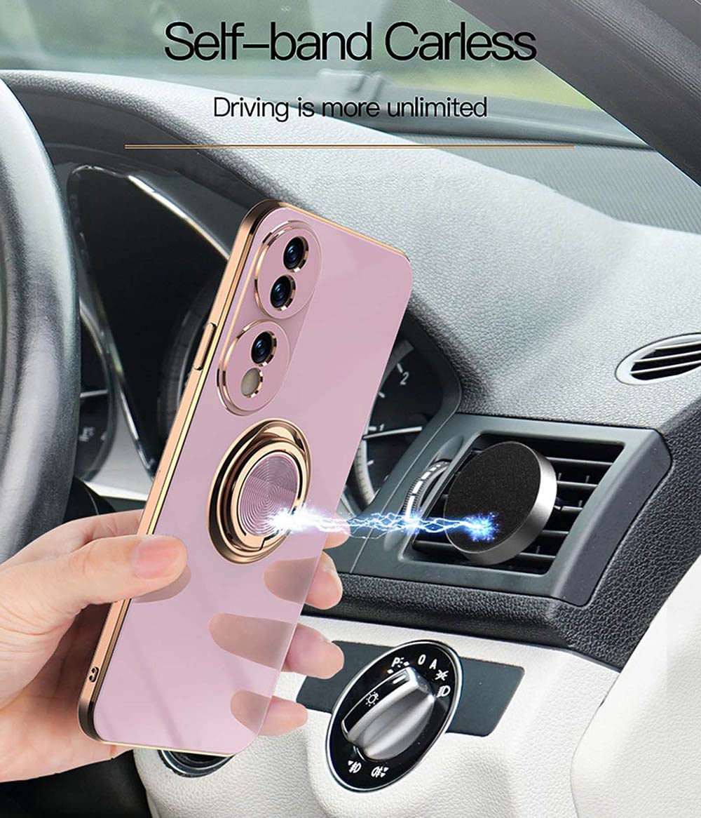 Custodia SEAHAI Per Honor 70 - Cover Ultrasottile In Silicone TPU Con Design Glitter Phnom Penh (Viola) - 4