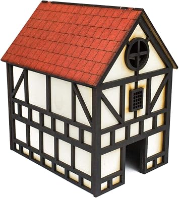 War World Gaming Medieval Town Cottage, Townhouse & Barn Set (Painted/unpainted) & Resin Accessories 28mm/Heroic Fantasy Wargaming Terrain