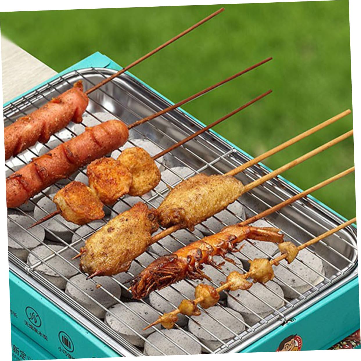 Grillkohle 70 Stück Schwarz Holzkohle, Leicht, Tragbar, Schnell Entzündbar | Grillen und Anheizen, für Wanderungen und Familienfeiern, auch Räuchern