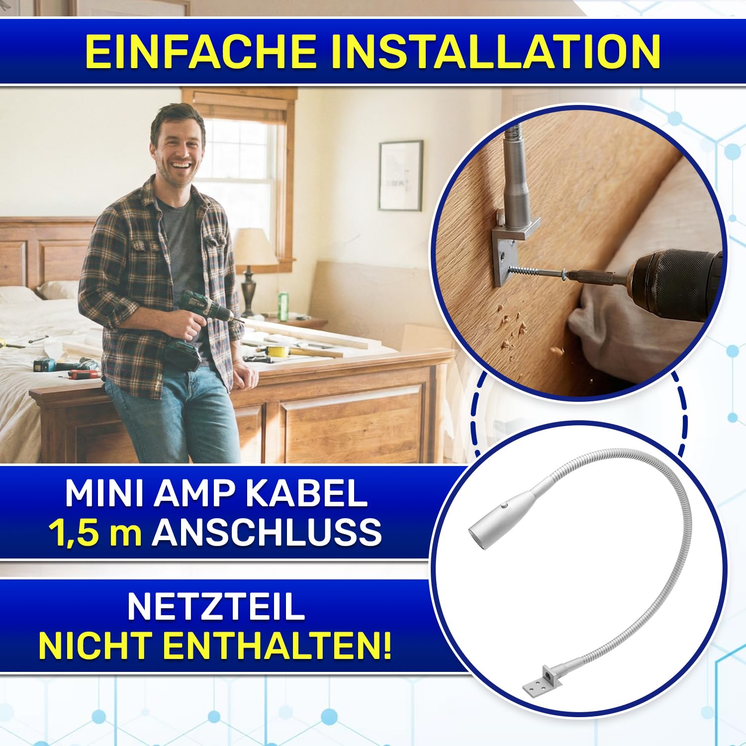 MONTERAL 2x LED Schwanenhals Lampe 1W 12V 3000K 90Lm
