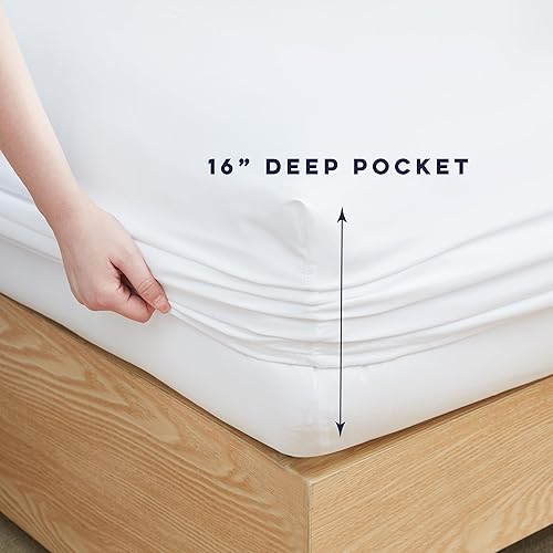 Miniatura 6 de 32655 Juego de sábanas y fundas de almohada de 6 piezas, tamaño King, sedosas, ultrasuaves, ecológicas, lavables a máquina, de secado rápido,