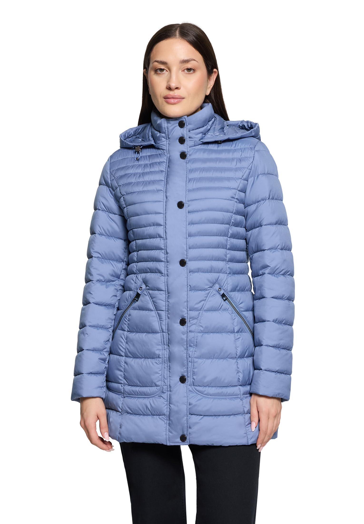 Betty Barclay Damen Steppjacke mit Abnehmbarer Kapuze
