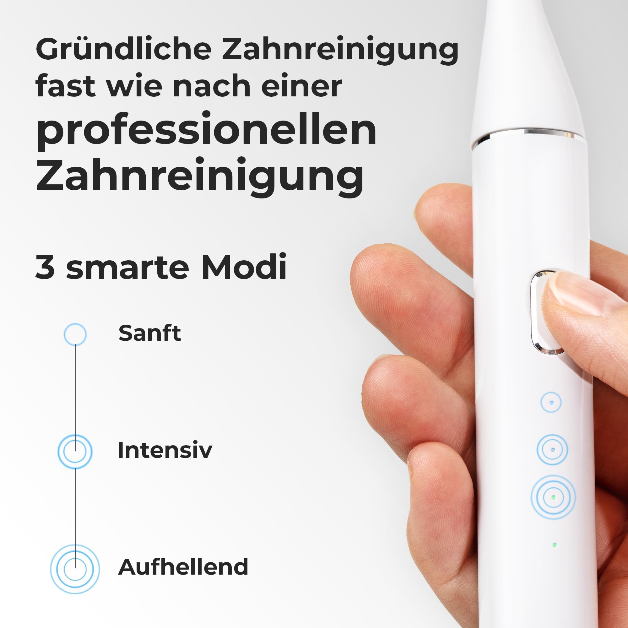 WhyteDOT® Schallzahnbürste Testsieger 2026* – leise Schallzahnbürste aus Aluminium statt Plastik, für empfindliche Zähne, UV-Reiseetui, bis zu 6 Wochen Akku