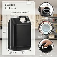 Vista 2 de Hacaroa Paquete de 3 jarras de aceite de motor de plástico con tapa, contenedor de almacenamiento estilo F de 1 galón con mango ergonómico, jarra