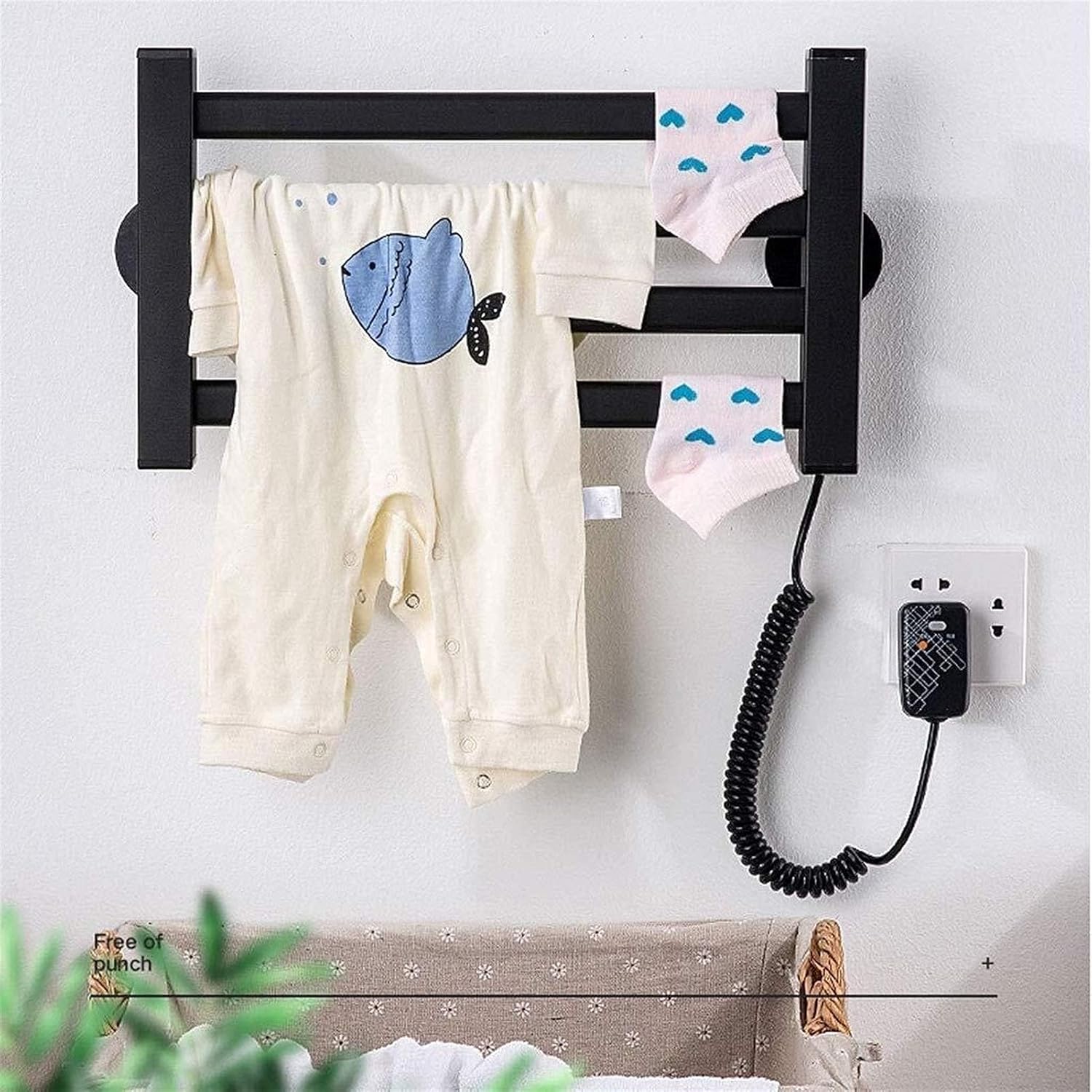 Smart Heated Towel Rack - 80W Wall-Mounted Radiator with 4 Bars 55°C Constant Temperature for Safe Efficient Drying - Ideal Bathroom Accessory to Prevent Burns