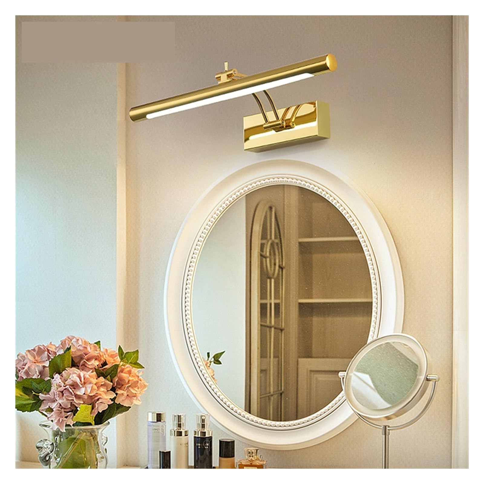 Luz LED para cuadros Lámpara de pared LED moderna for baño, acero inoxidable resistente al agua L40/55/70CM, aplique de espejo interior, accesorio de luces de pared for tocador con interruptor Luz de