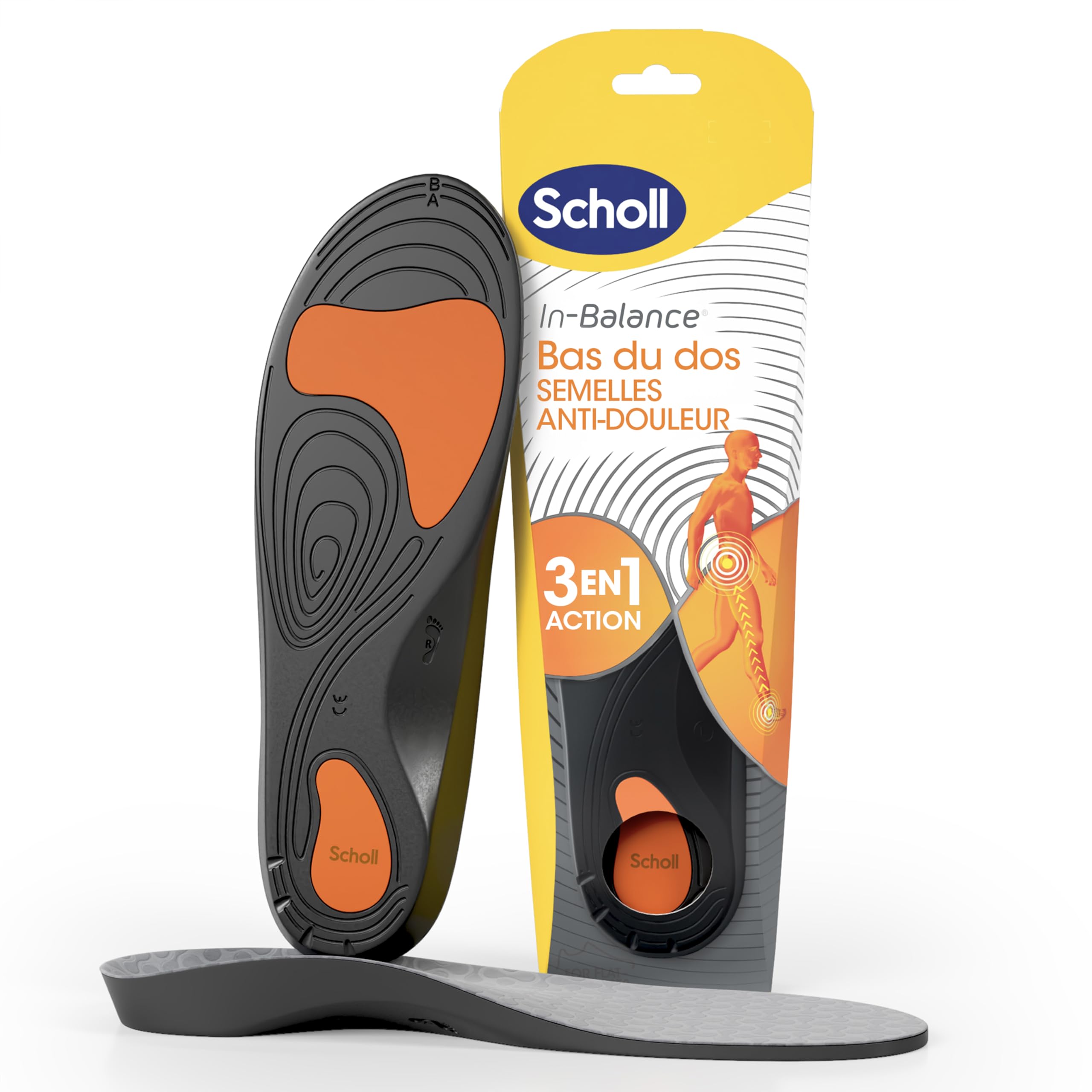 Dr. Scholl's In-Balance Semelles Orthopédiques Homme & Femme pour Soulager les Douleurs au Bas du Dos avec Soutien Optimal de la Voûte Plantaire et Répartition de la Pression, Taille 42,5-45 - 1 paire