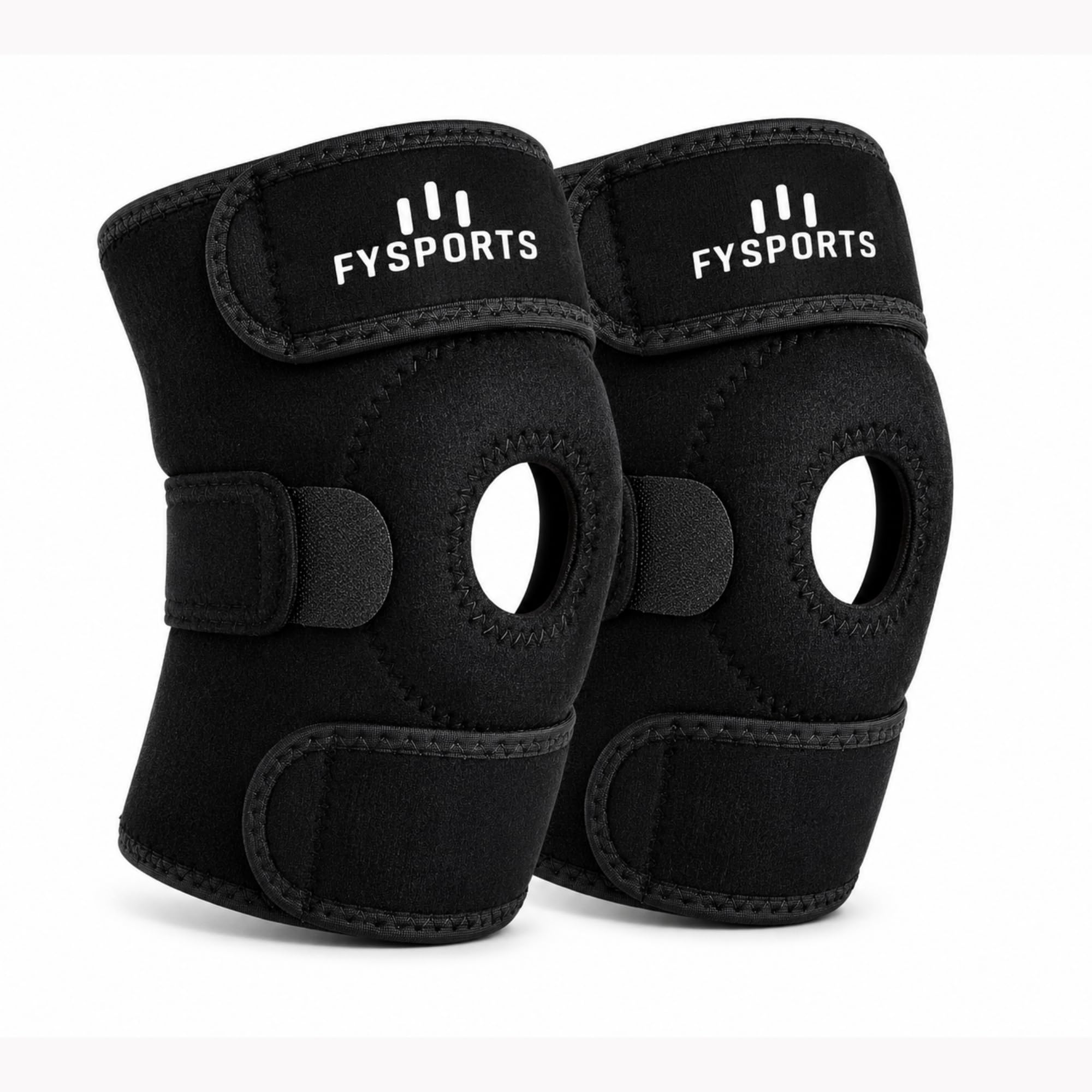 Adjustable Knee Support for Men & Women, Comfortable Compression Sleeve with Velcro Strap, Ideal for Sports, Gym, Running, Fitness & Joint Protection, (Pack of 2) (Black, Free Size)-image-7