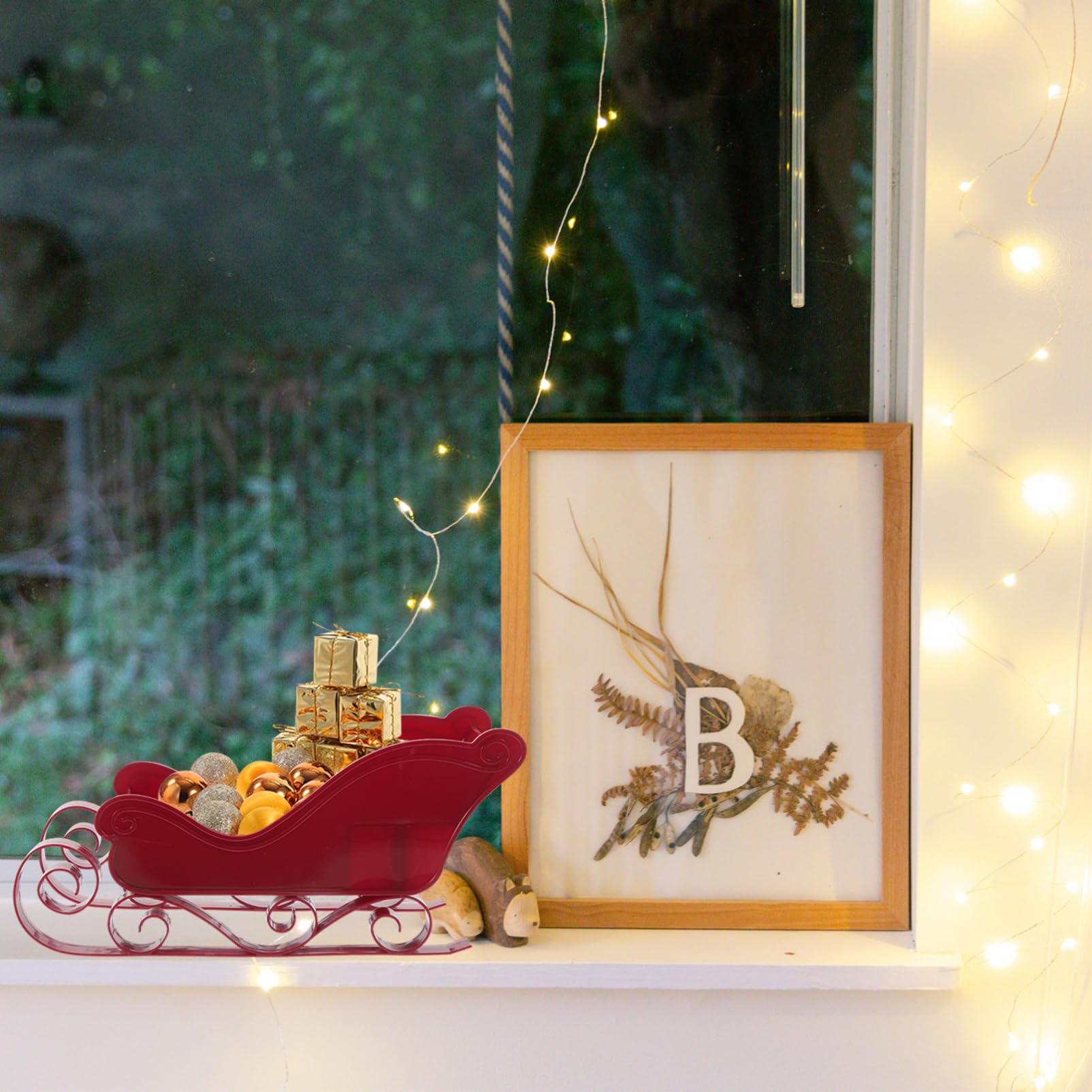 Toddmomy 4pièces Décoration De Noël Traîneau Plastique pour Sapin Ornement De Bureau Thématique Accessoire Photo pour Fêtes