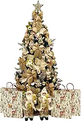 Árvore de Natal Completa Enfeites Pisca Led 1,80MT 600 Galhos (Dourado, 220V)
