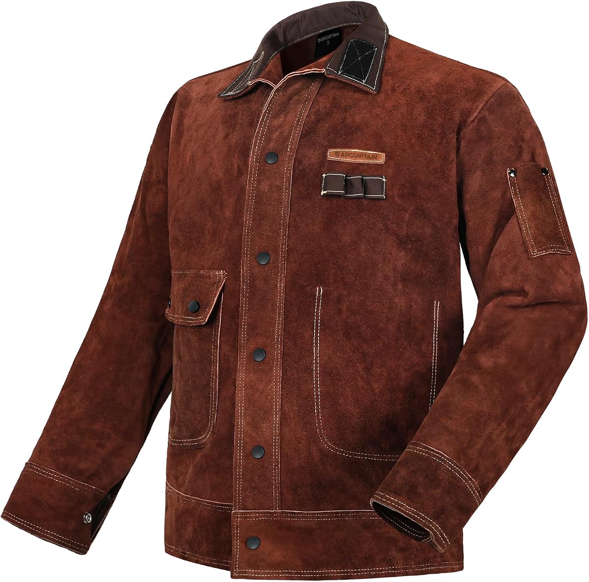 ARCCAPTAIN Leather Welding Jacket, FR Welder Jacket for Men Women