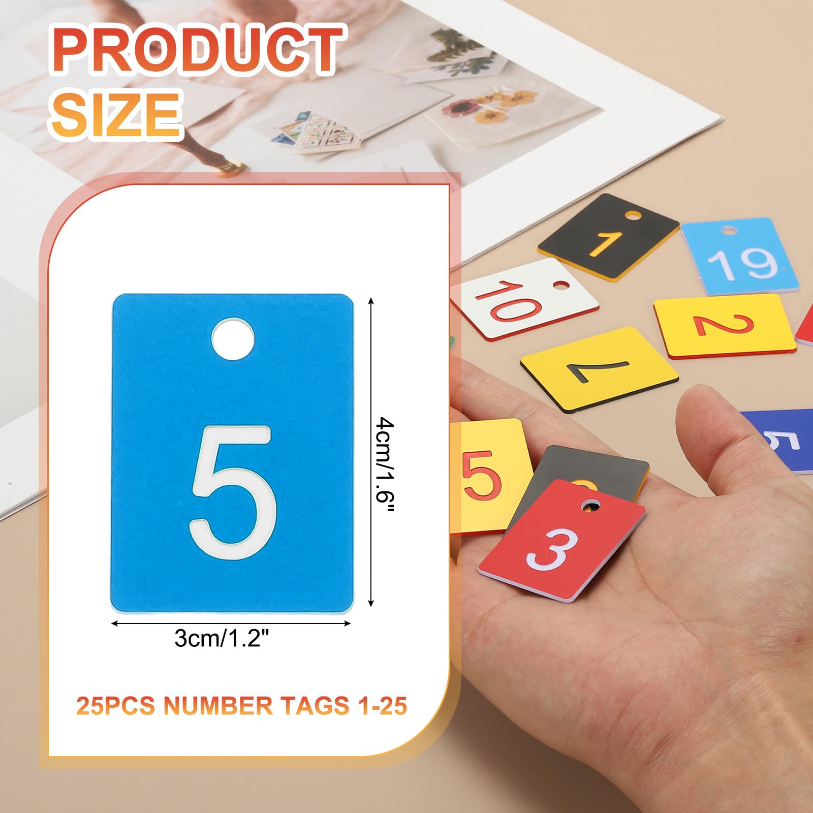 PATIKIL 25PCS Rectangle Number Tags 1-25 - Image 2