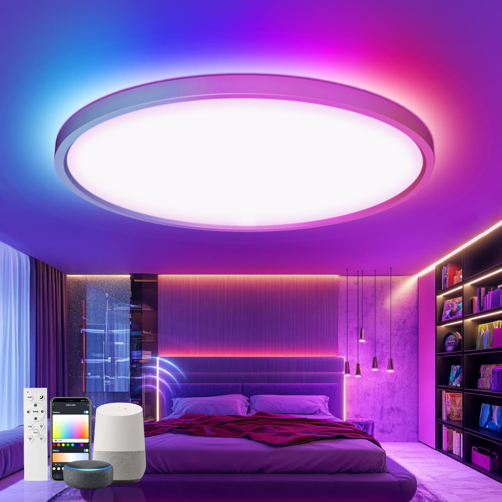 Plafoniera LED Smart Sky Angle 38W 4560 Lm Con Alexa E Google Home – Dimmerabile E Matter - 3