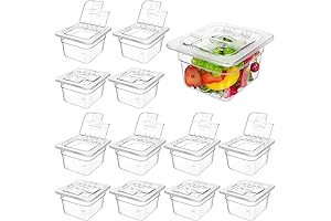 12 Pack 1/6 Size 4' Deep Polycarbonate Food Pan with Lid