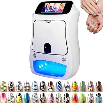 Automatic Smart 3D Art Nail Printer, Digital Mobile Nail Art Printer - Mini Portable Nail Painting Machine Control Through Frees Mobile App, for Beauty & Personal Care for Girls Home Nails