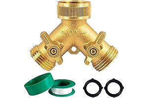 Hourleey Brass Garden Hose Y Mixer Splitter (2 Way)