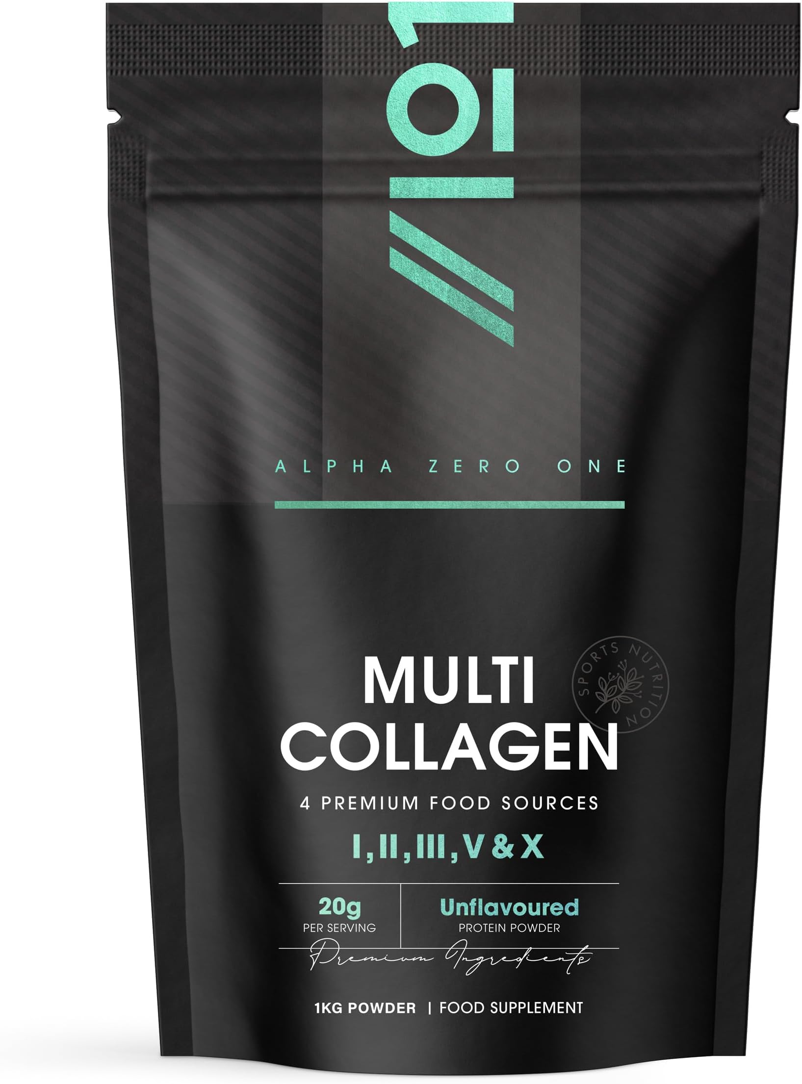 Multi Collagen Protein Powder 1kg - Types I, II, III, V & X - Hydrolyzed Grass Fed Bovine, Wild Caught Fish, & Free-Range Chicken & Eggshell Collagen. by Alpha01