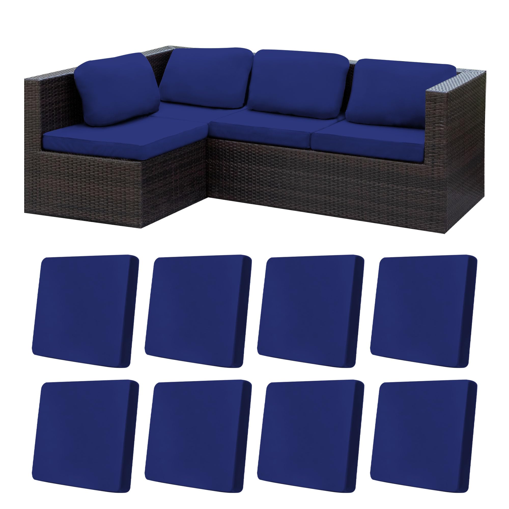 8 Pcs Outdoor Cushion Covers, Patio Sofa Cushion Covers Replacement