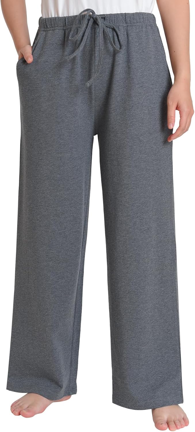 Weintee Women's Petite Lounge Pants Cotton Pajama Bottoms Wide Leg