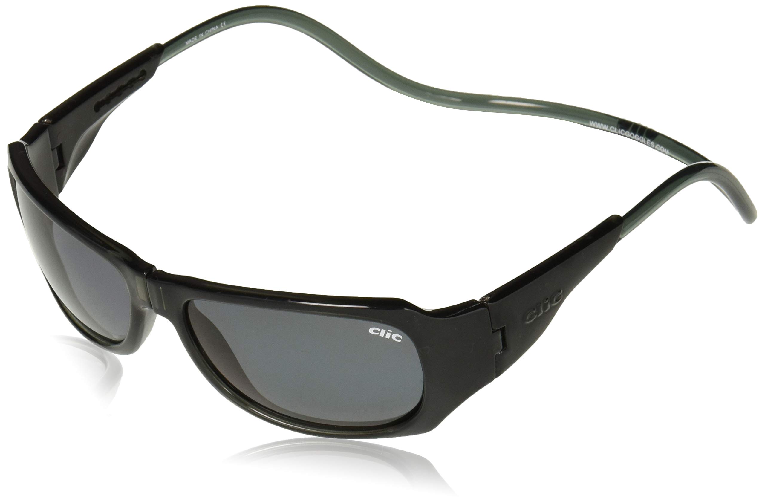 CliC Monarch Black Polarized Rectangular Sunglasses, 62.6 mm