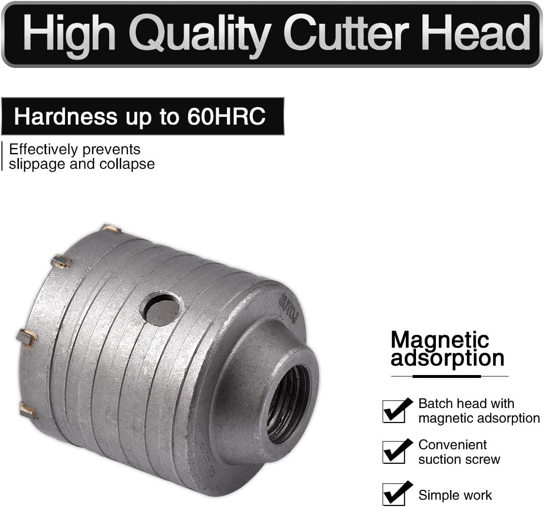 55mm SDS Plus Shank Hole Saw Cutter Concrete Cement Stone Wall Drill Bit