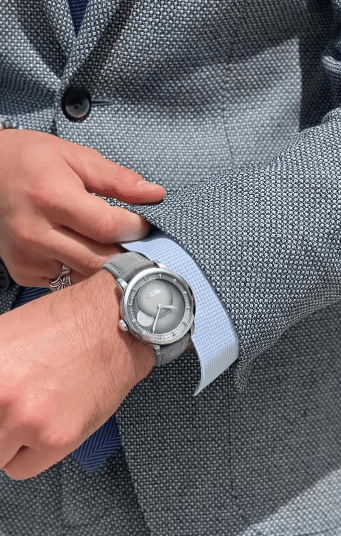 agelocer Reloj mecánico automático para hombre, esfera de módulo de fase lunar de precisión de 29.51 días, cristal de zafiro, reserva de energía de 80 horas, luminoso, relojes de negocios para hombre