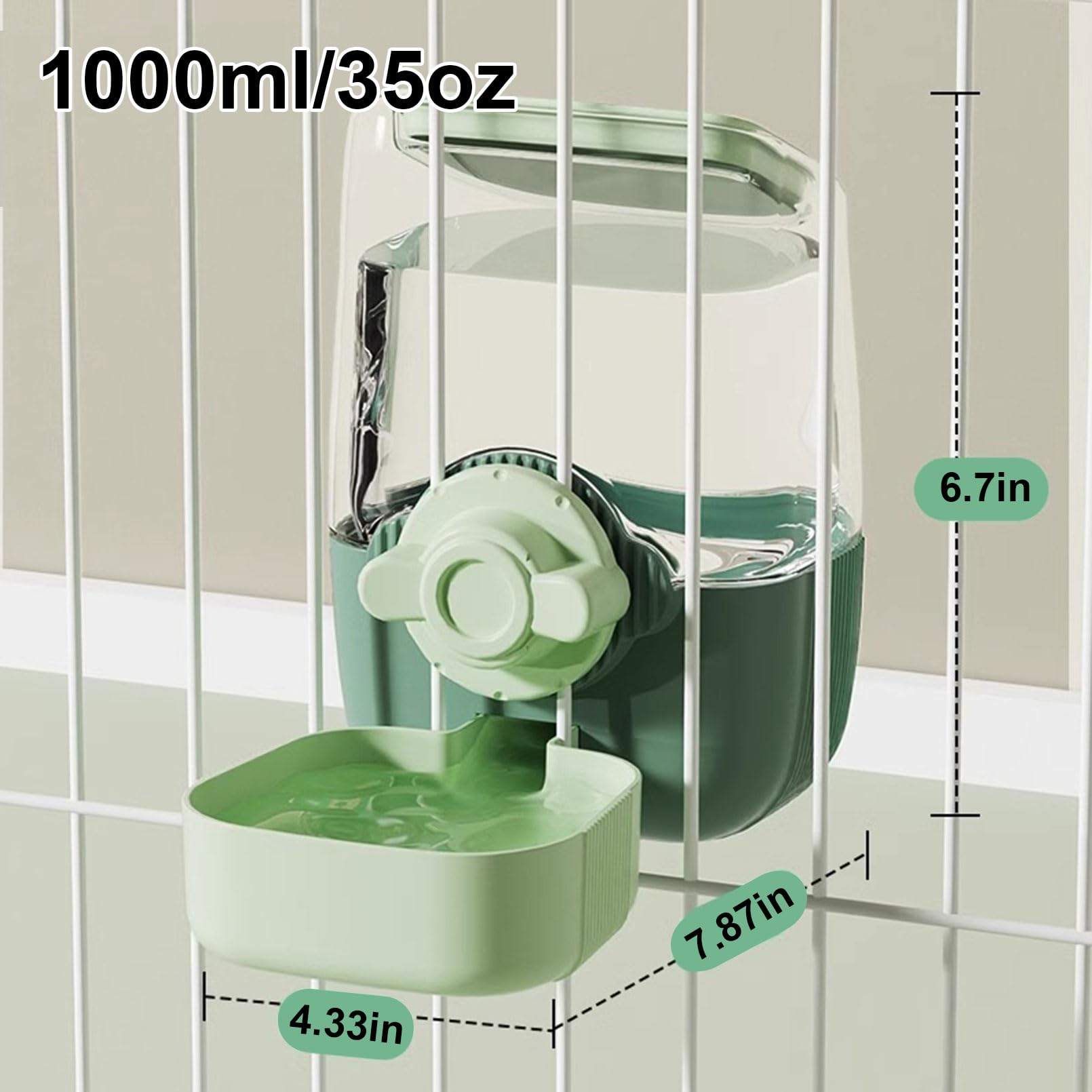 Pet Hanging Automatic Feeders Drinking Bowls (Green)