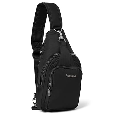 Baggallini Central Park Sling Backpack Bags Black, Nylon
