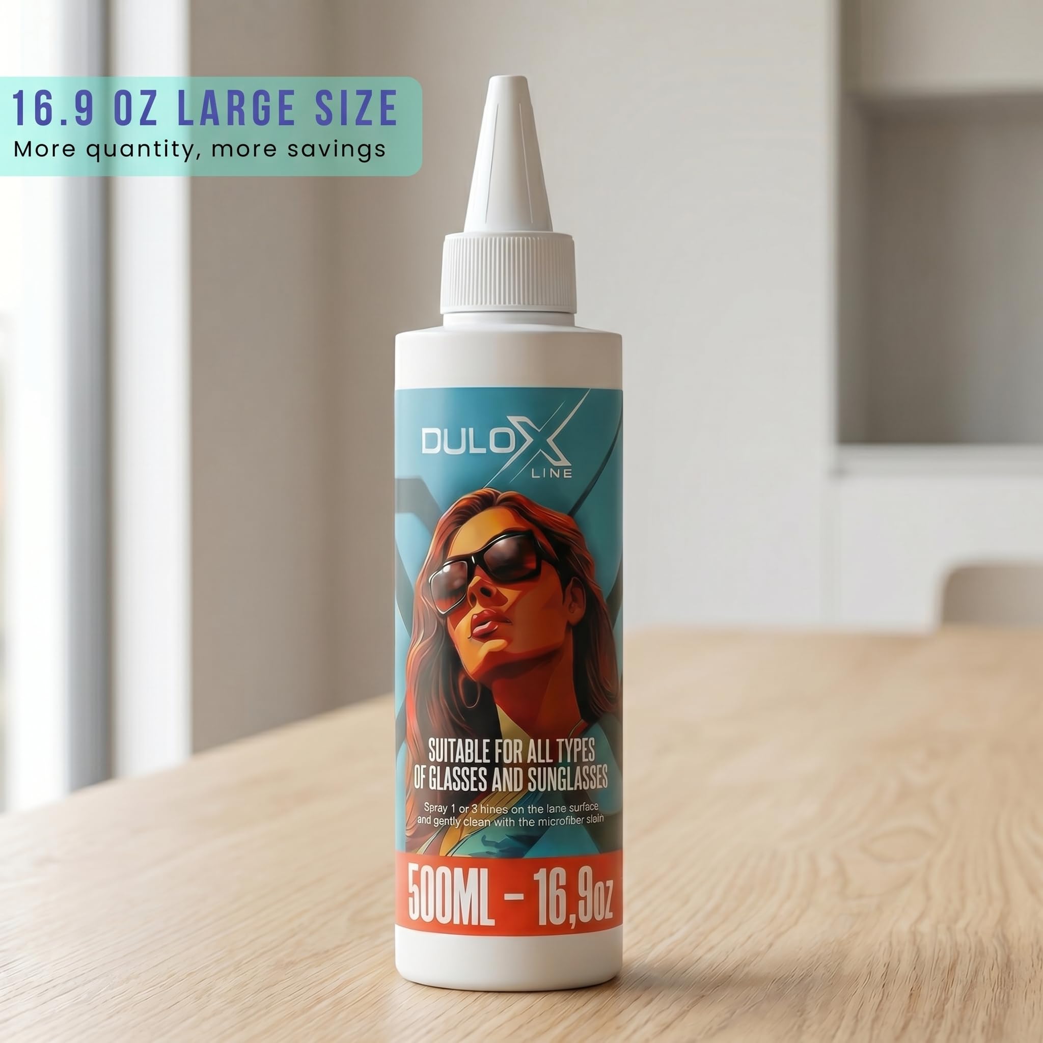 Detergente Occhiali Professionale 500 ml – Tappi a Riempimento Facile + Panno Microfibra 18×18 cm + Beccuccio con Chiusura – Pulizia Senza Aloni per Lenti, Schermi, Smartphone, Tablet e PC