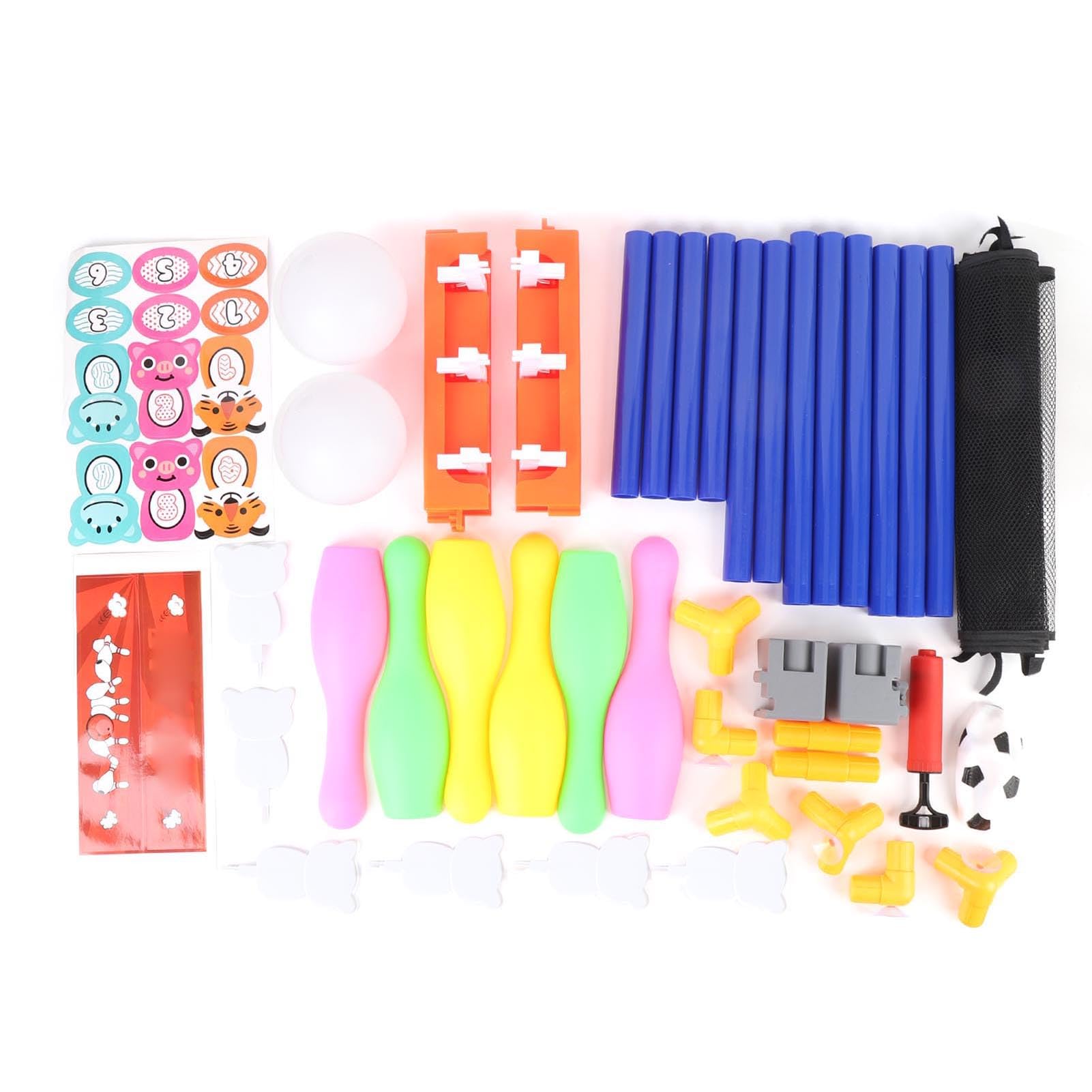 Juegos de Bolos para Niños, Juego de Bolos de Fútbol con 2 Bolas Iluminadas para Niños Pequeños, Juguetes Deportivos de Interior para – 6 y Portería de Fútbol