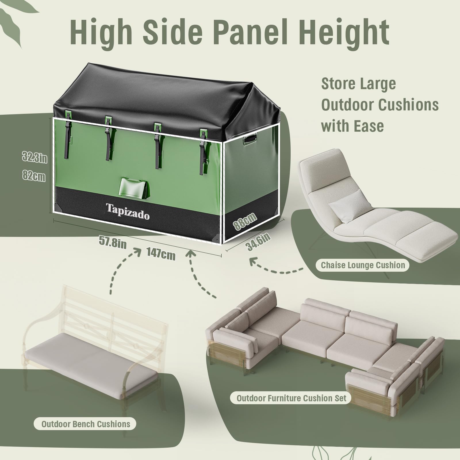 Cajas de almacenamiento para exteriores extra grandes de 310 galones, contenedor impermeable de 1170L para guardar cojines de muebles de patio, accesorios de piscina, herramientas de jardín y