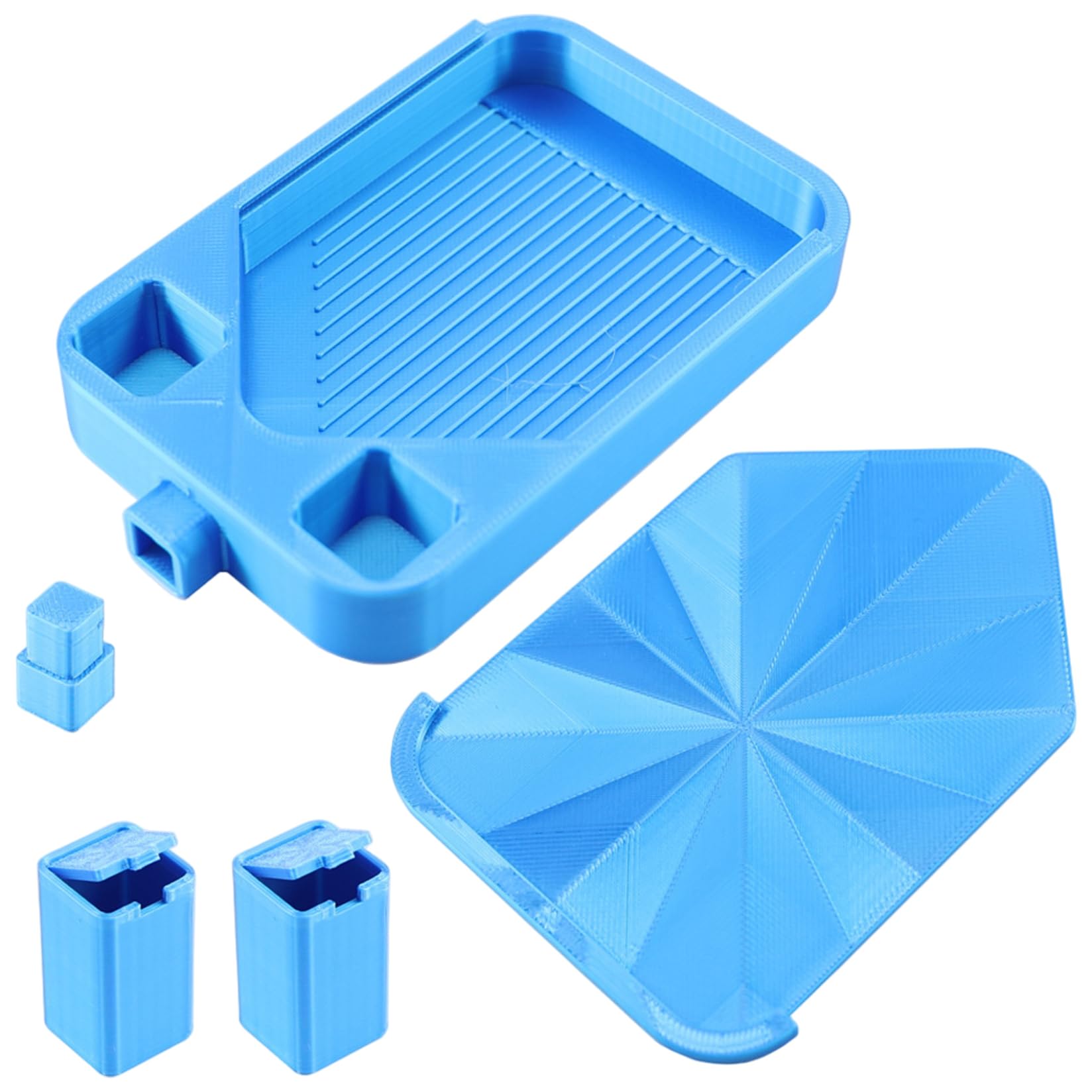Uanqfegy Blue Diamond Art Tray With Lid 5 Pcs Efficient Bedazzling Tray – Diamond Art Organizer And Drill Storage,