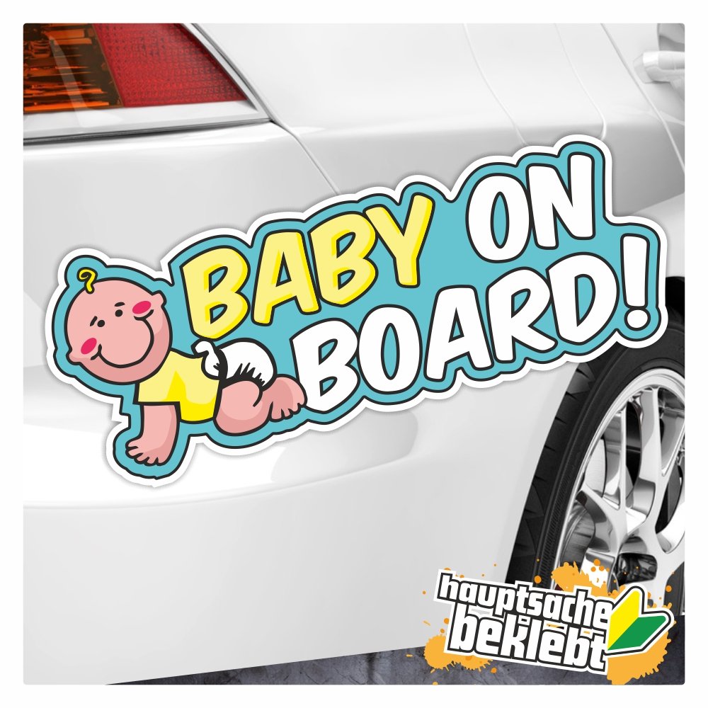 Kiwistar - Autoaufkleber - Baby an Board Aufkleber - für Auto, Laptop, Fahrrad, LKW, Motorrad Aufkleber Mehrfarbig Sticker Decal