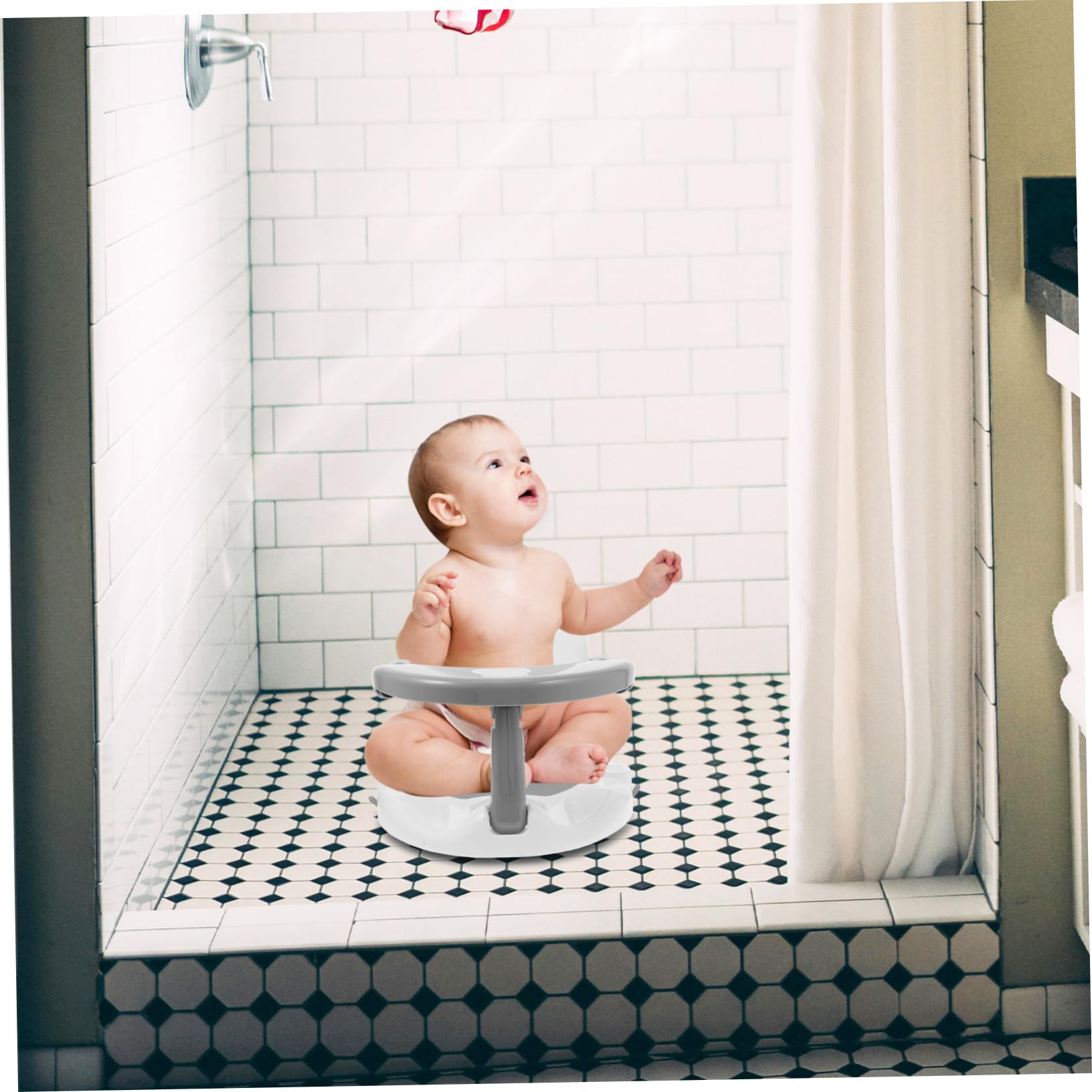 IMIKEYA Siège De Bain Pour Garçon Fille Mois Siège De Douche Amovible Antidérapant Pratique