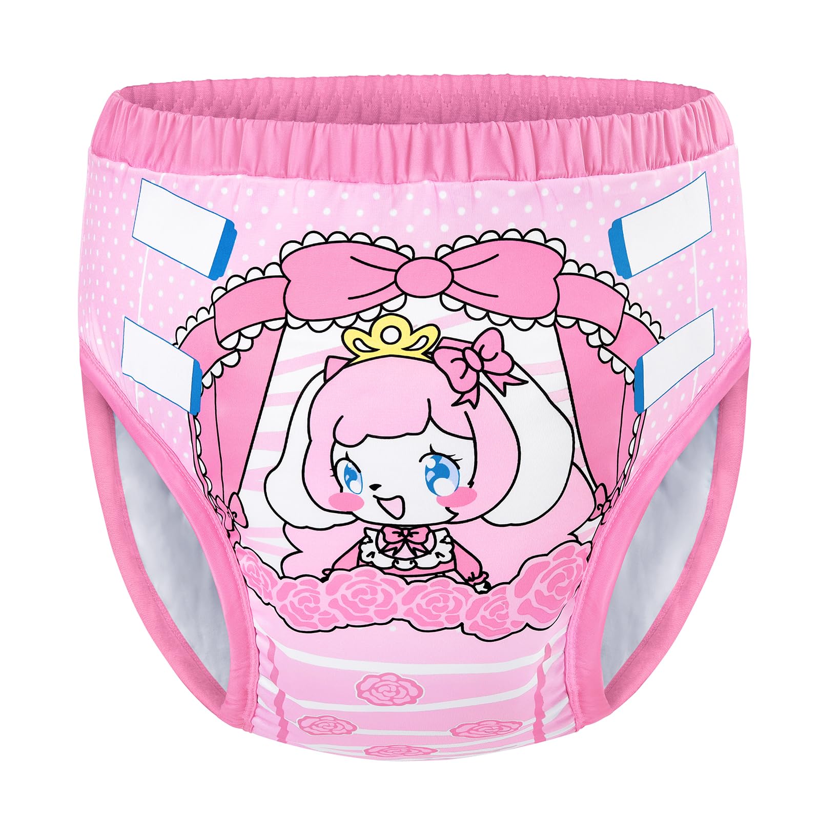 LittleForBig Weiche Seidiges Unterwäsche Bequeme Waschbare Wiederverwendbare Trainingshosen für Erwachsene - Little Beauty Rosa M