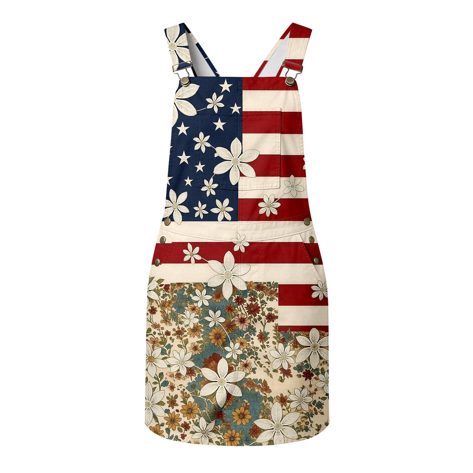2026 Robuste Independence Day Jumpsuit Femme Tunique Estivale Tendance Décontractée Polyvalente pour Quotidien Extérieur