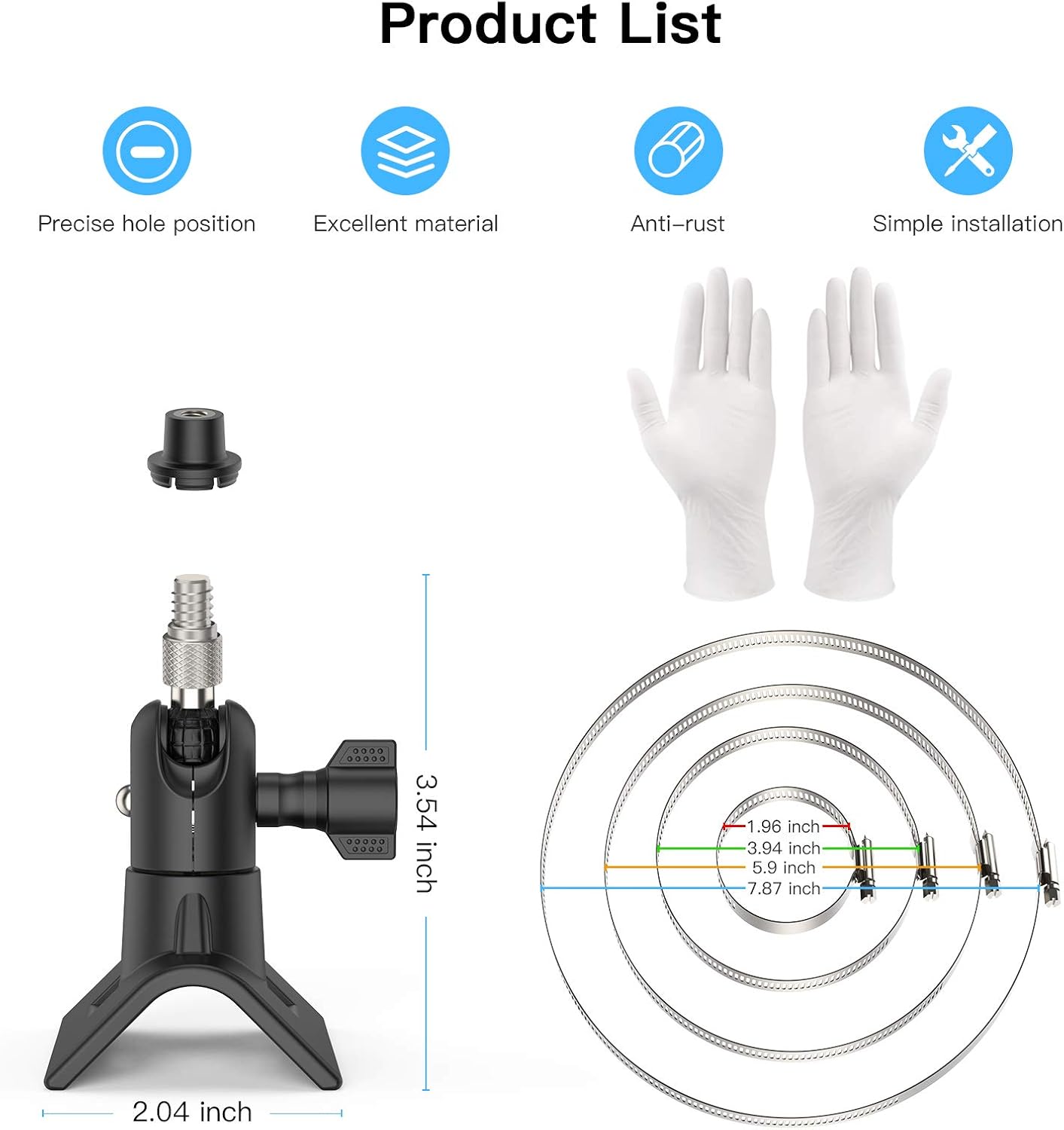 HOLACA 2 Pack Blink Camera Pole Mount Blink Outdoor Mount Compatible with Blink 2k+(2025 Model) Blink Outdoor 4/3 Blink XT2/XT1 Mini2/Mini, Applicable Pipe Diameter Size 1.18-7.87 inch (30mm-200mm)