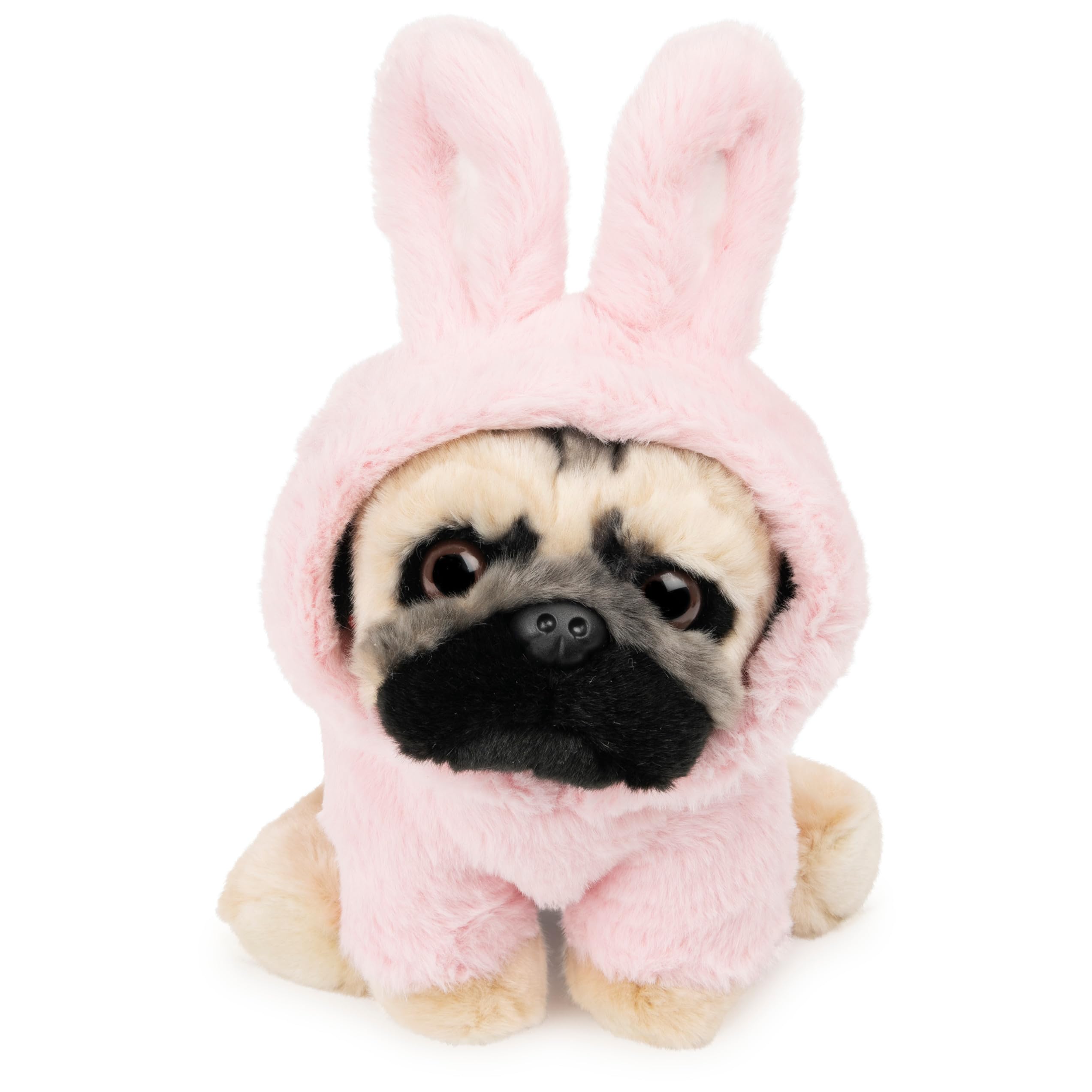 GUND Doug The Pug Fuzzy Pink Bunny Hoodie Doug for Ages 1 &Up, Pink, 9ââ‚¬Â