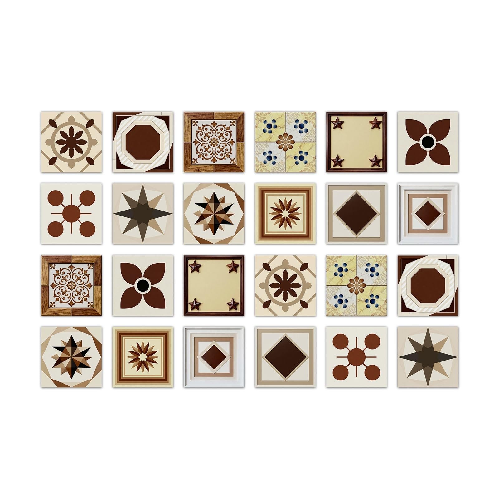 24PCS Tile Stickers, Kitchen Bathroom Wall Decoration