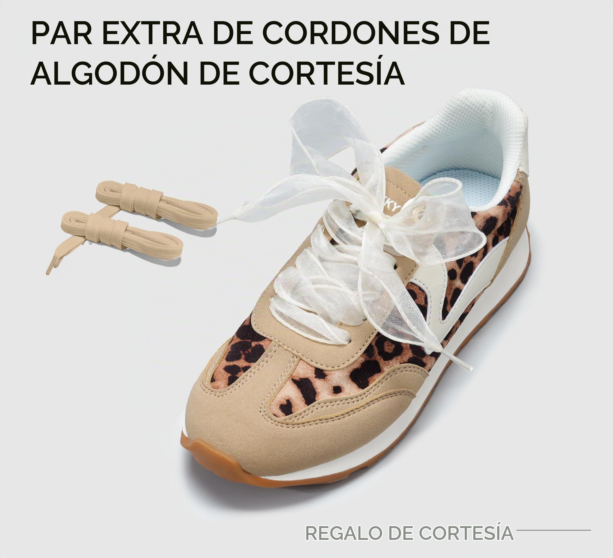 LUCKY STEP Zapatillas Mujer Moda - Tendencia Tenis, Neutras & Estilosas, Retro Trainers, Casual para Correr y Caminar