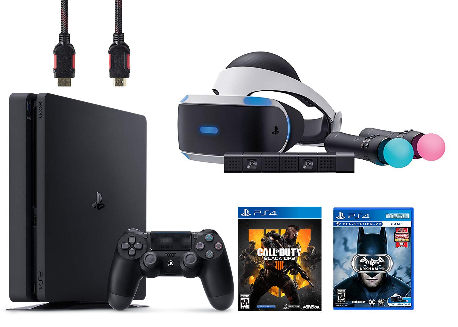 PlayStation VR Start Bundle 5 Items:VR Headset,Move Controller,PlayStation Camera Motion Sensor,PlayStation 4 Call of Duty Black Ops III,VR Game Disc Batman: Arkham VR