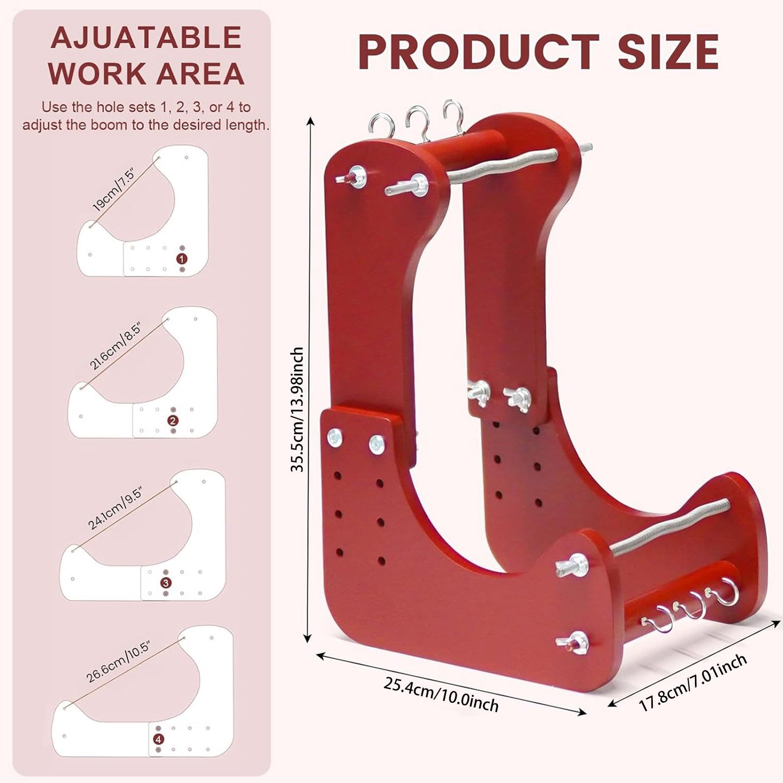 predolo Telaio per perline regolabile per la creazione di gioielli, hobby da tavolo, artigianato quotidiano, in legno, facile da assemblare, design ergonomico