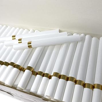 Invictus White Regular 24mm Filter Tubes with Golden Ring - 400 Tubes - 8mm Diameter King-Size