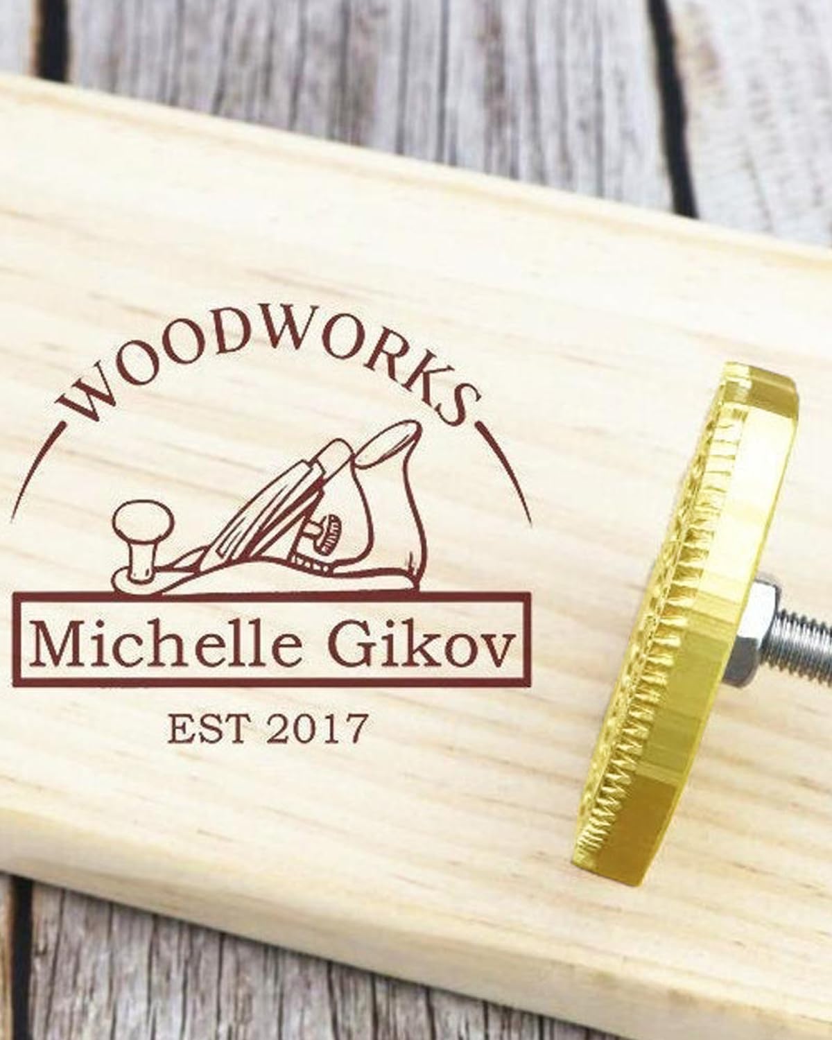 Custom Branding Iron Personalized Logo Branding Iron Metal Burning Stamp for Wood Leather, Meat, Steak, Bread with Handle Handcraft Gifts (1.5inch/3.81cm)