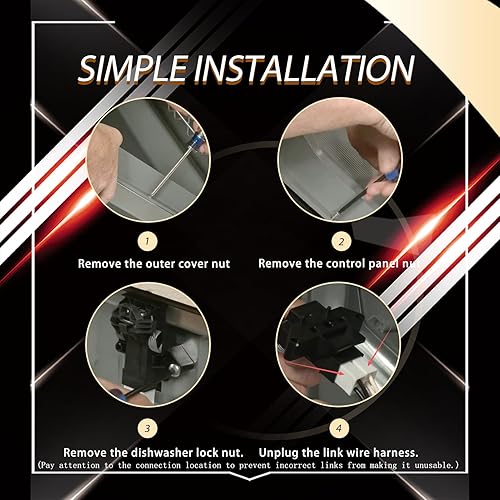 Miniatura 7 de Upgrade 5304516818 Kit de pestillo para puerta de lavavajillas Reemplazo 5304525218 154543901 154758101 154543901 154722401 Pestillo de puerta