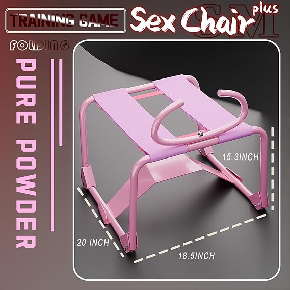 Foldable Intimacy Chair for Couples, Lightweight Support Stool with Armrests, Adjustable Comfort Sex Furniture for Bedroom Use, Adult Novelty for Women & Couples(Pink)