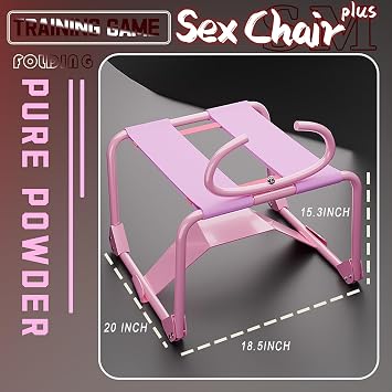 Foldable Intimacy Chair for Couples, Lightweight Support Stool with Armrests, Adjustable Comfort Sex Furniture for Bedroom Use, Adult Novelty for Women & Couples(Pink)